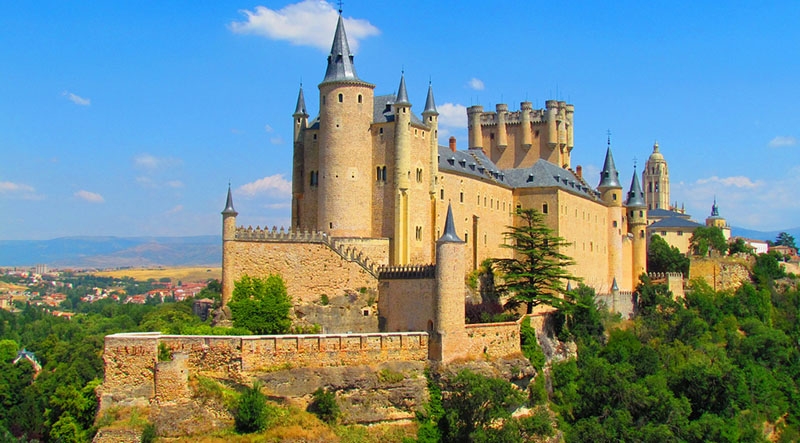 Atracção turística do Castelo de Alcázar em Espanha